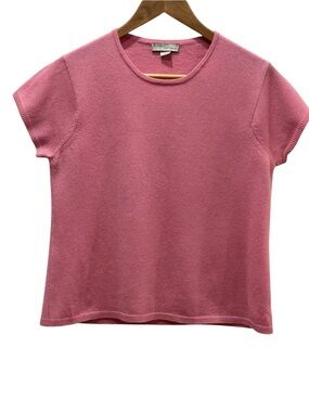 Kinross 100% Cashmere Sweater Tee  Dusty Rose Pink  Classic Old Money M